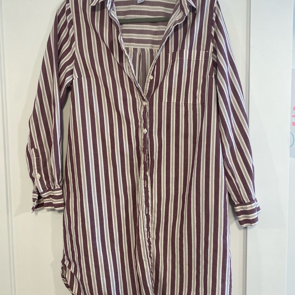 Striped Mini Shirt Dress